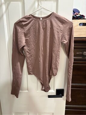 Aritzia Long Sleeve Mauve Thong Bodysuit Top - Women